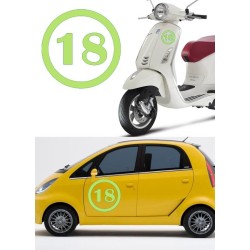 numero 18 versión v1, pegatina de vinilo