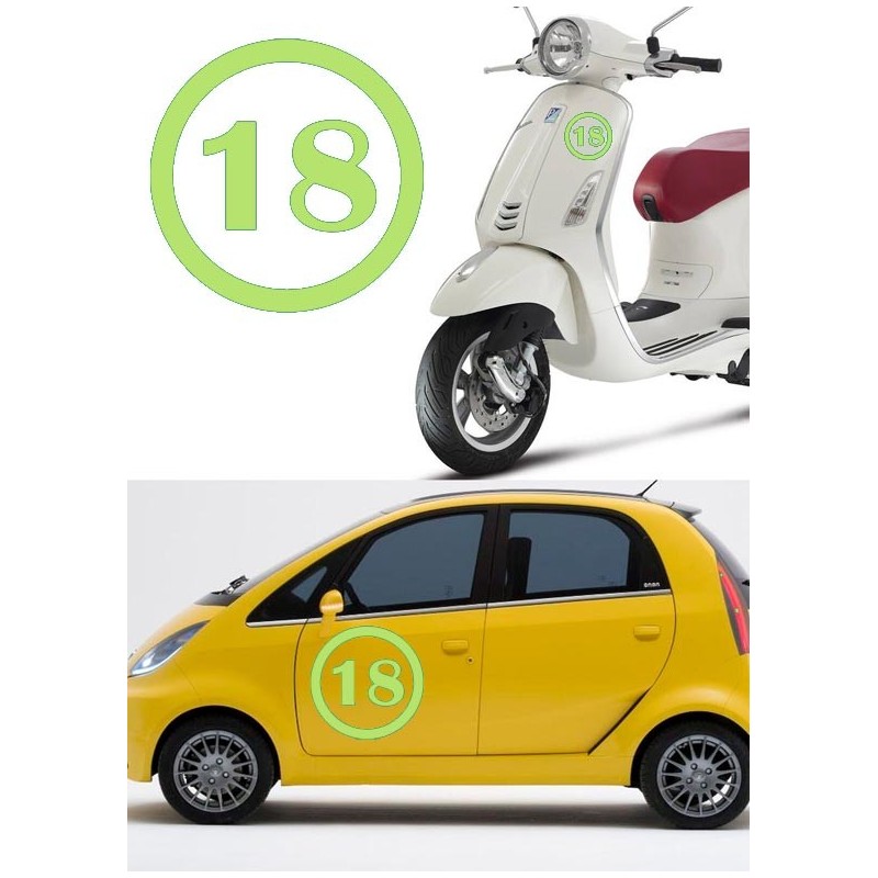 numero 18 versión v1, pegatina de vinilo