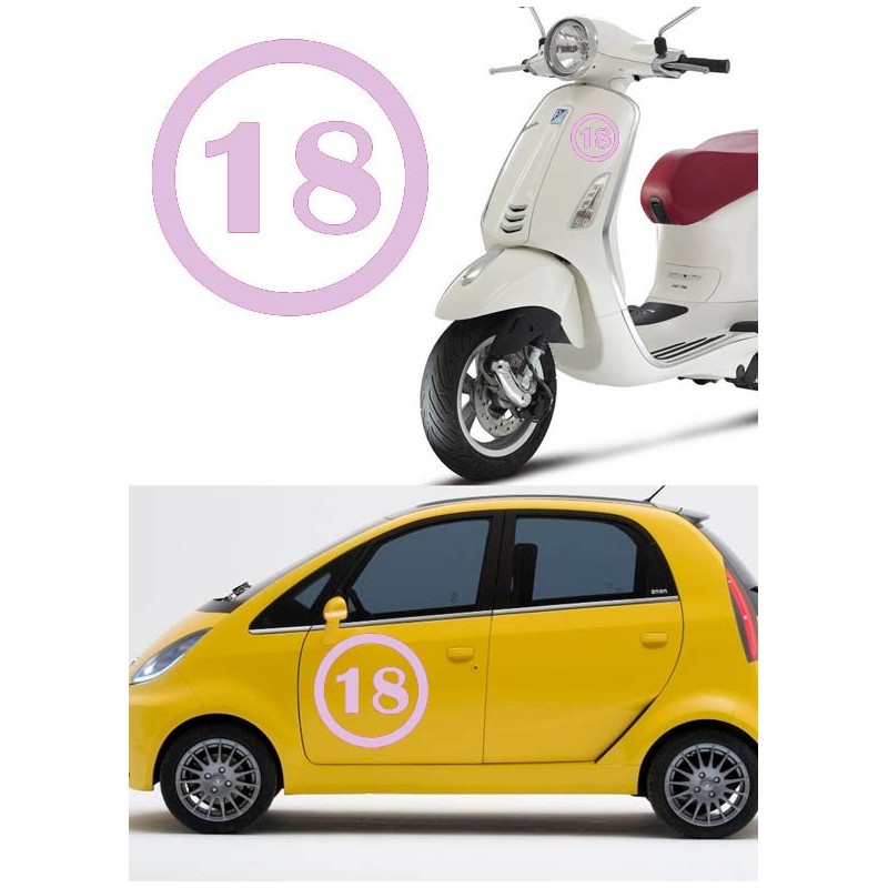 numero 18 versión v1, pegatina de vinilo
