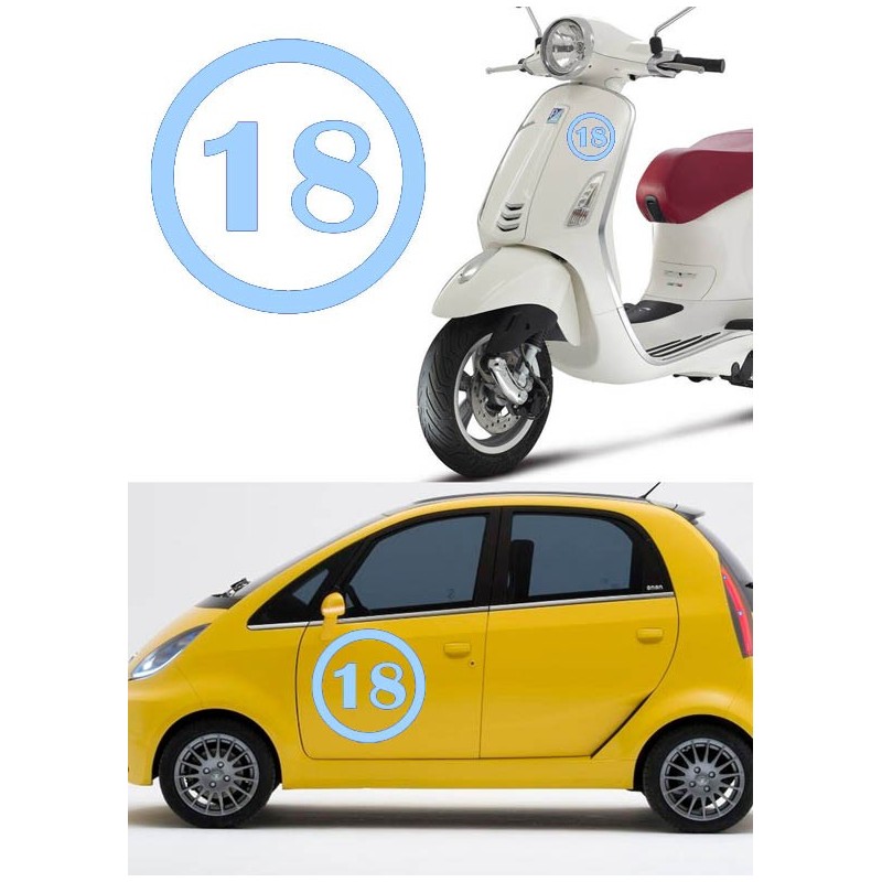 numero 18 versión v1, pegatina de vinilo