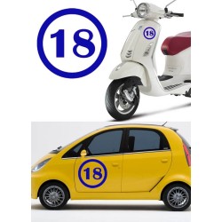 numero 18 versión v1, pegatina de vinilo