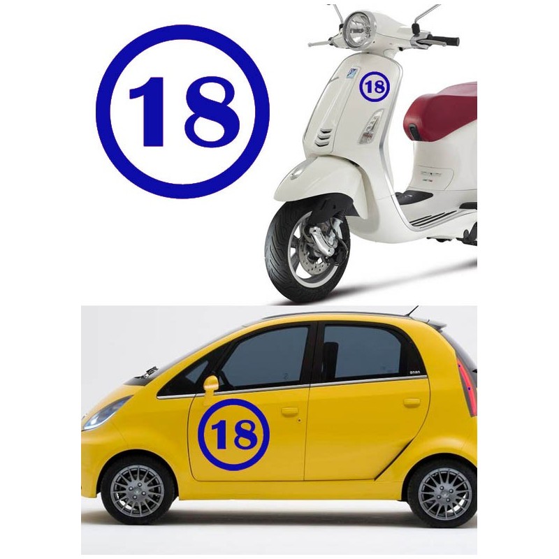 numero 18 versión v1, pegatina de vinilo
