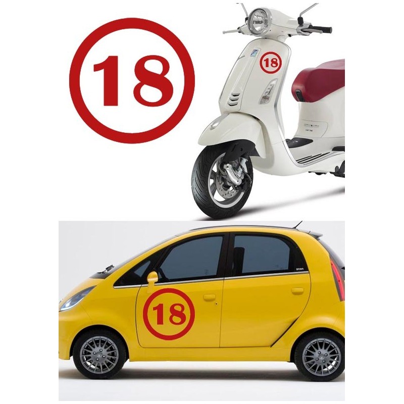 numero 18 versión v1, pegatina de vinilo