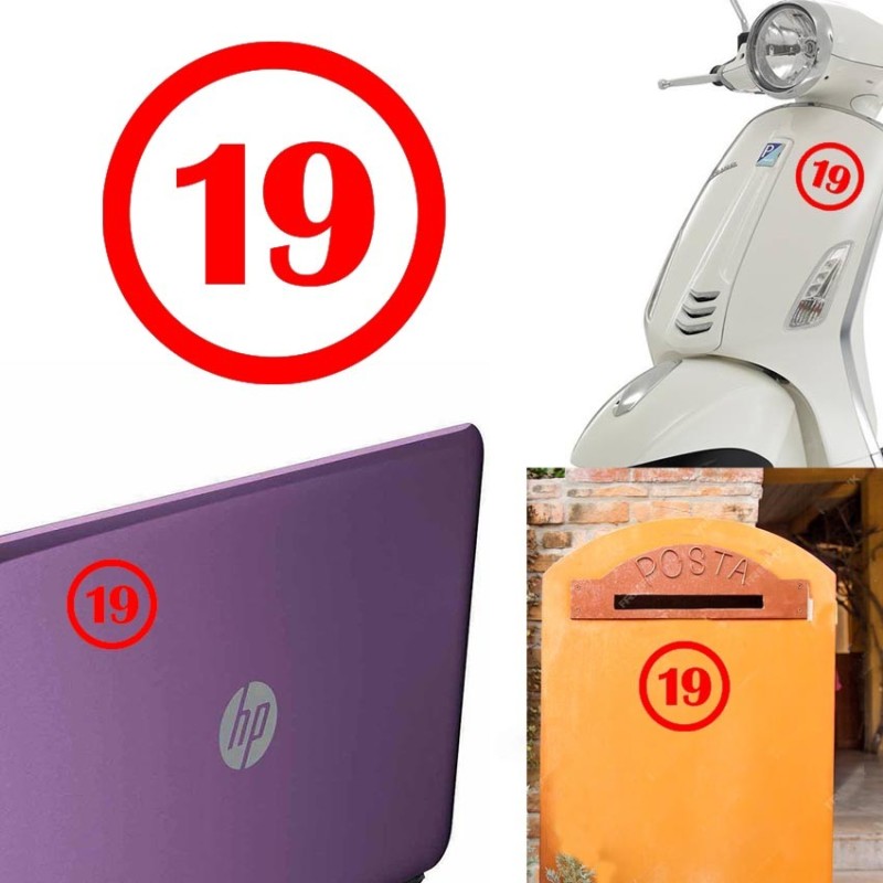 numero plantilla, pegatina de vinilo