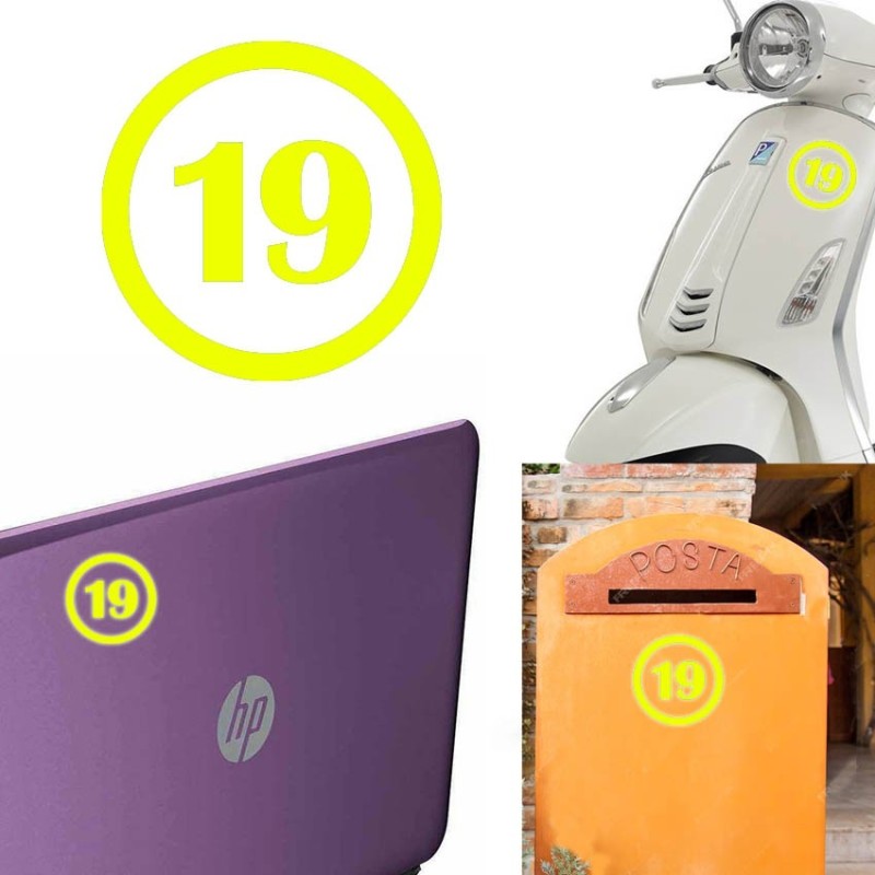 numero plantilla, pegatina de vinilo