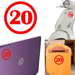 numero 20 versión v1, pegatina de vinilo