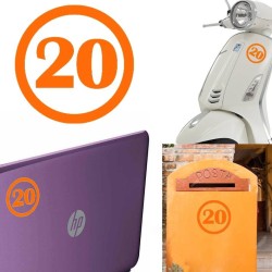 numero 20 versión v1, pegatina de vinilo