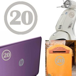 numero 20 versión v1, pegatina de vinilo