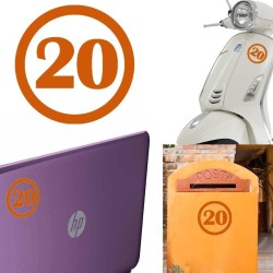 numero 20 versión v1, pegatina de vinilo