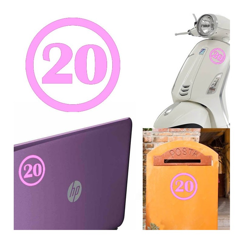 numero 20 versión v1, pegatina de vinilo