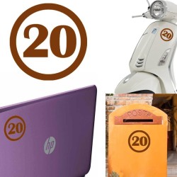 numero 20 versión v1, pegatina de vinilo