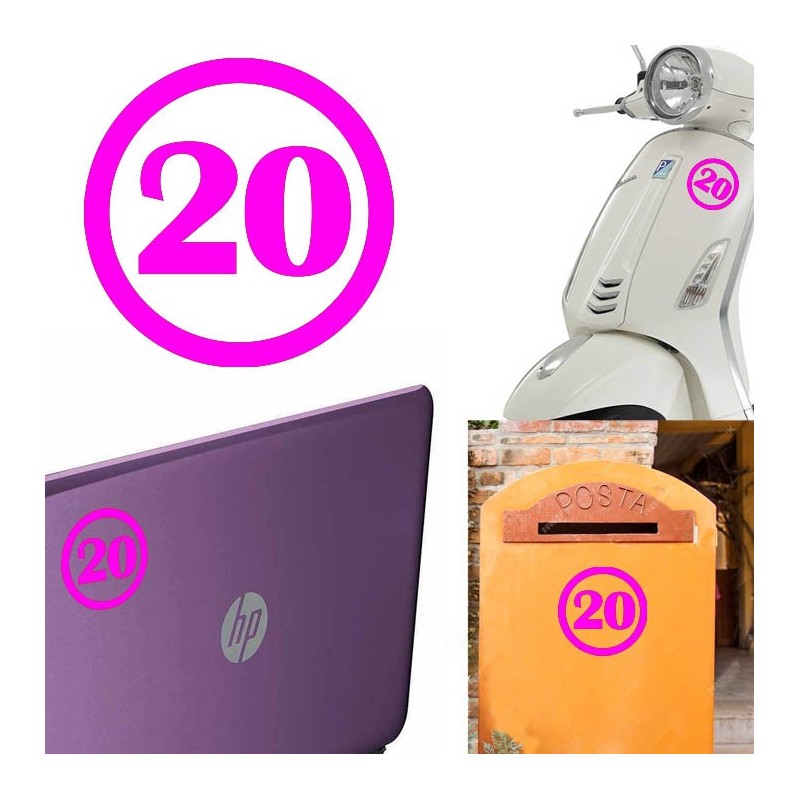 numero 20 versión v1, pegatina de vinilo