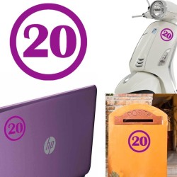 numero 20 versión v1, pegatina de vinilo
