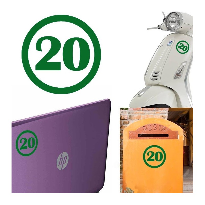 numero 20 versión v1, pegatina de vinilo