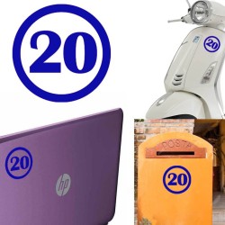 numero 20 versión v1, pegatina de vinilo