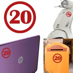 numero 20 versión v1, pegatina de vinilo
