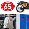 Numereo 65 oval versión v02, pegatina de vinilo