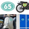 Numereo 65 oval versión v02, pegatina de vinilo