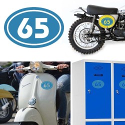 Numereo 65 oval versión v02, pegatina de vinilo