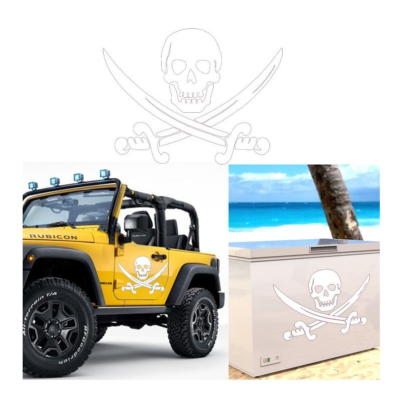 Calavera Pirata, pegatina de vinilo