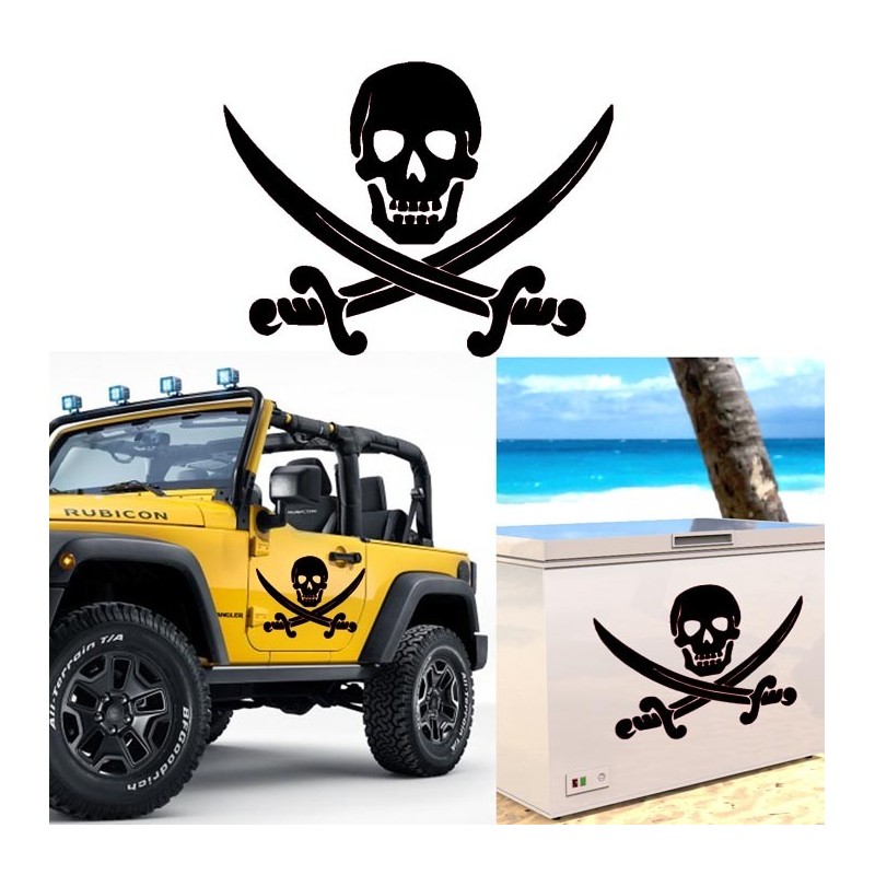 Calavera Pirata, pegatina de vinilo