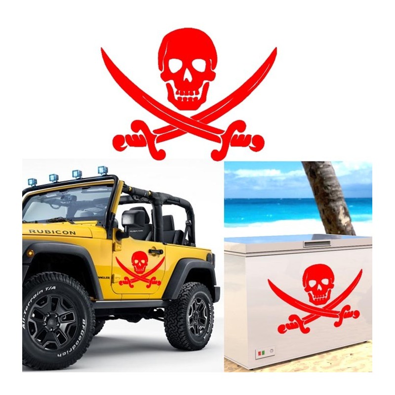 Calavera Pirata, pegatina de vinilo