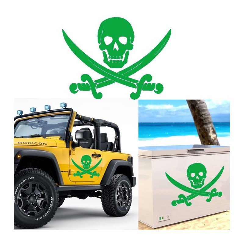 Calavera Pirata, pegatina de vinilo