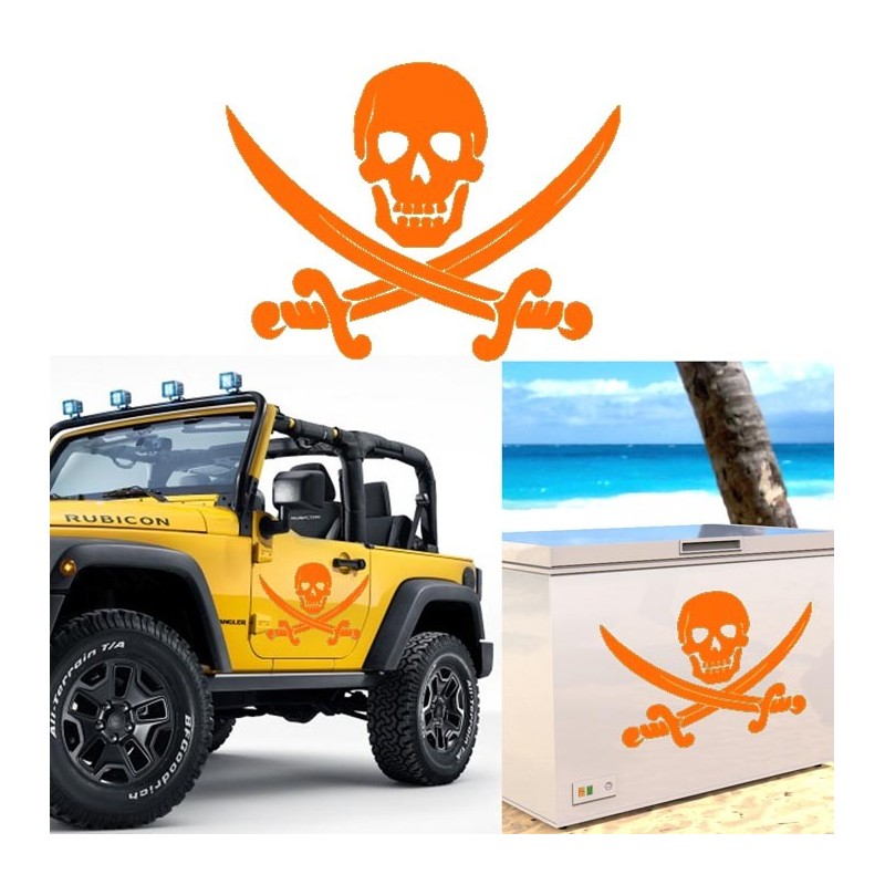 Calavera Pirata, pegatina de vinilo