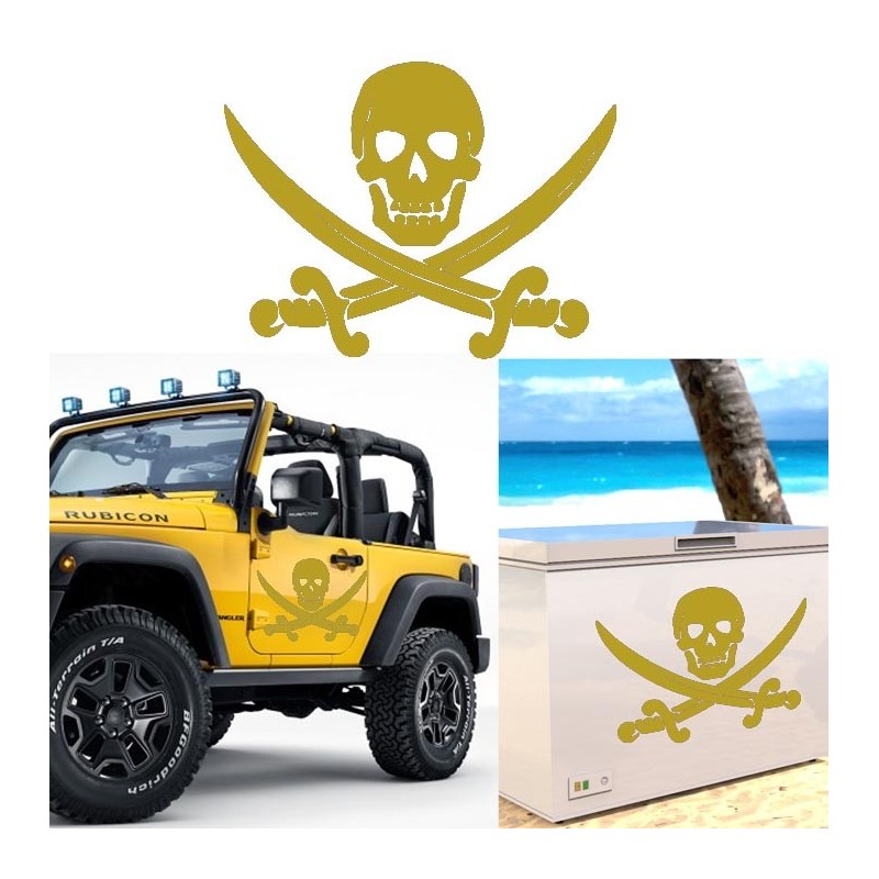 Calavera Pirata, pegatina de vinilo