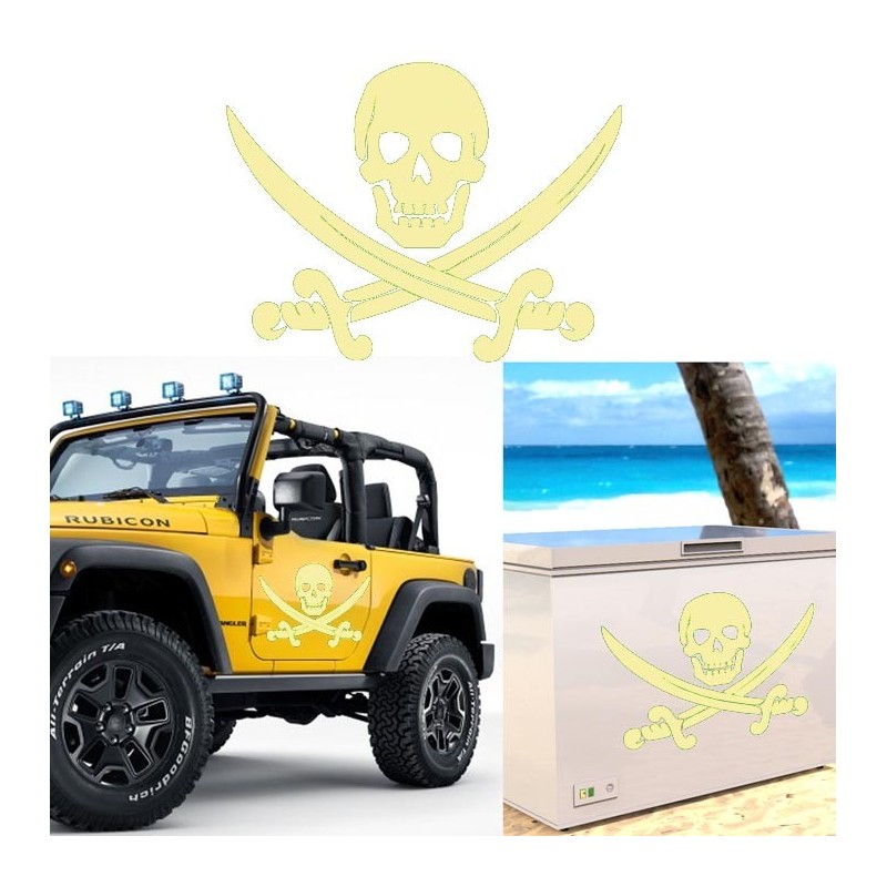 Calavera Pirata, pegatina de vinilo