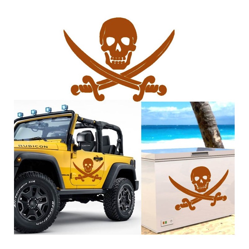 Calavera Pirata, pegatina de vinilo