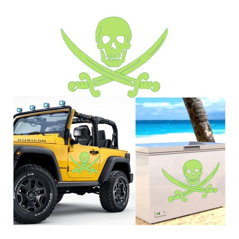 Calavera Pirata, pegatina de vinilo