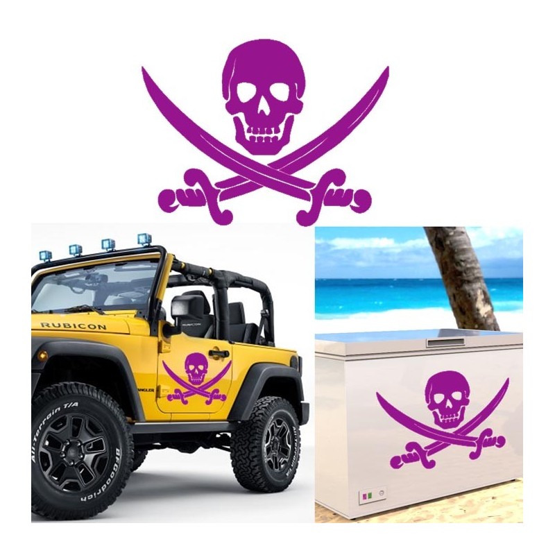 Calavera Pirata, pegatina de vinilo