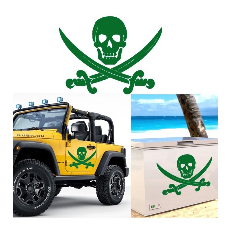 Calavera Pirata, pegatina de vinilo