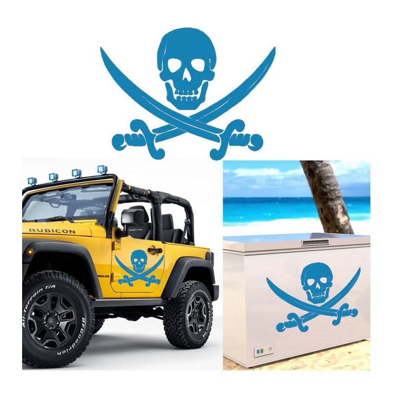 Calavera Pirata, pegatina de vinilo