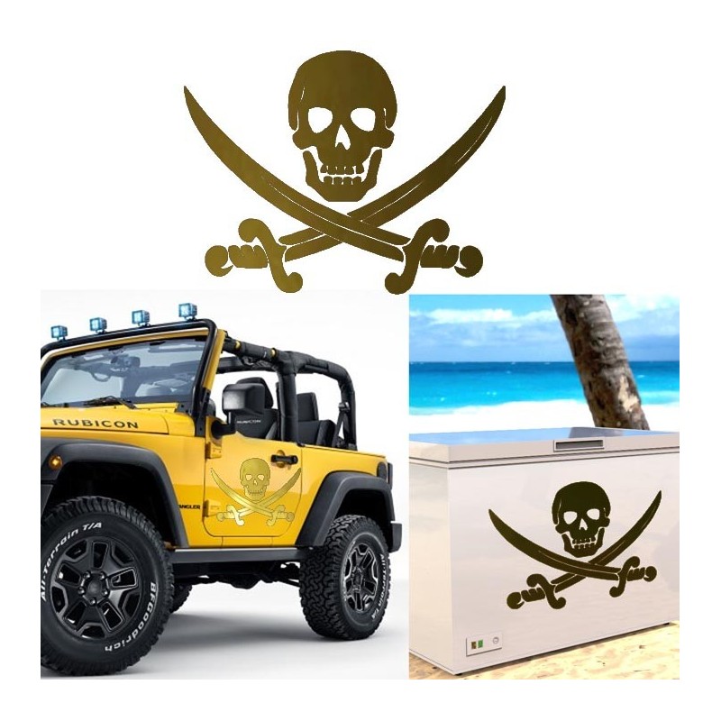 Calavera Pirata, pegatina de vinilo