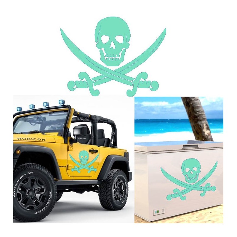 Calavera Pirata, pegatina de vinilo