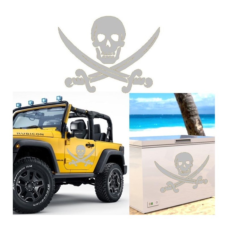 Calavera Pirata, pegatina de vinilo