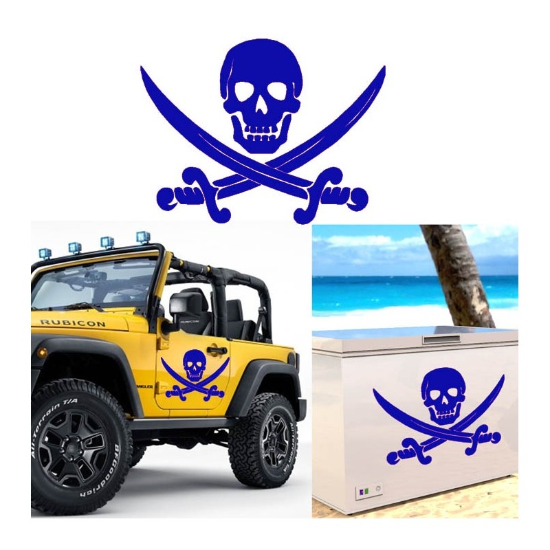 Calavera Pirata, pegatina de vinilo