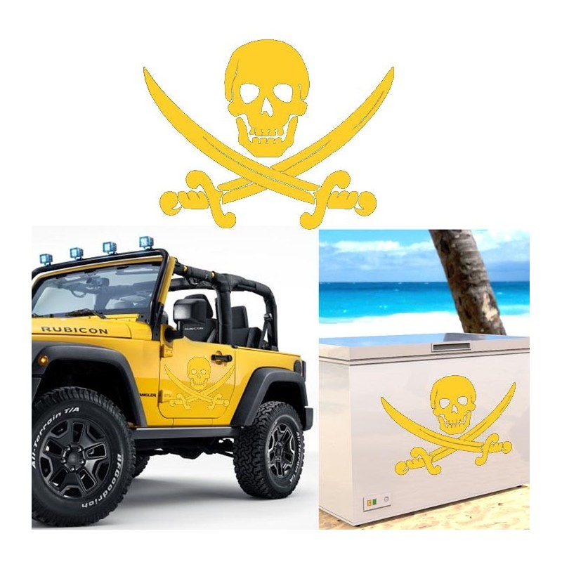 Calavera Pirata, pegatina de vinilo