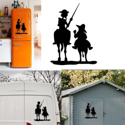 Quijote y Sancho versión XL, pegatina de vinilo