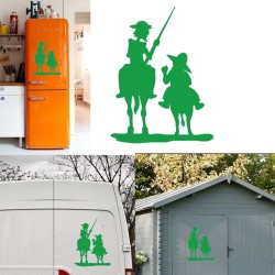 Quijote y Sancho versión XL, pegatina de vinilo