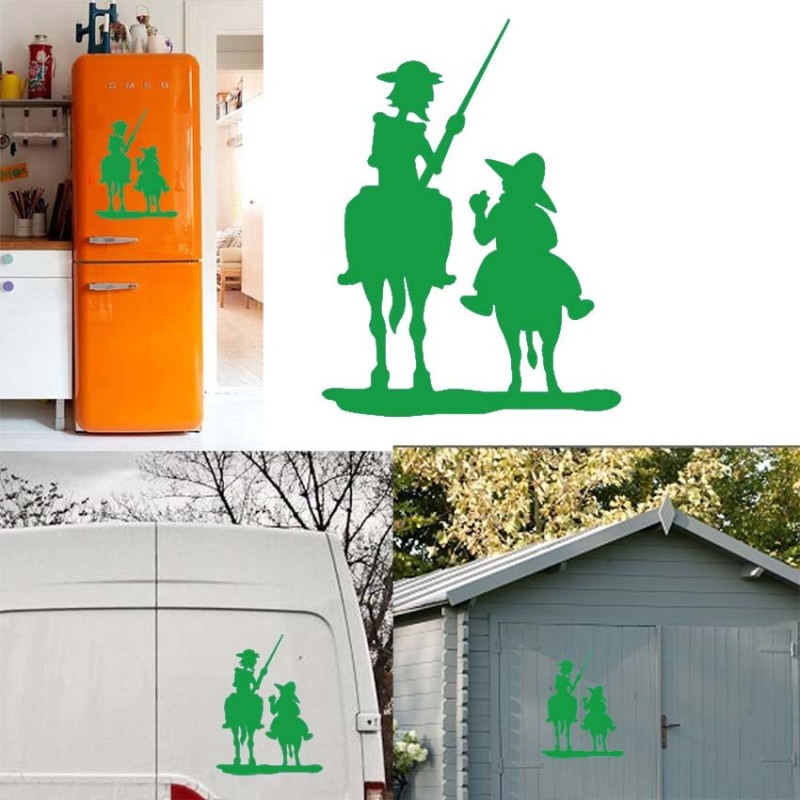 Quijote y Sancho versión XL, pegatina de vinilo