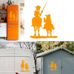 Quijote y Sancho versión XL, pegatina de vinilo