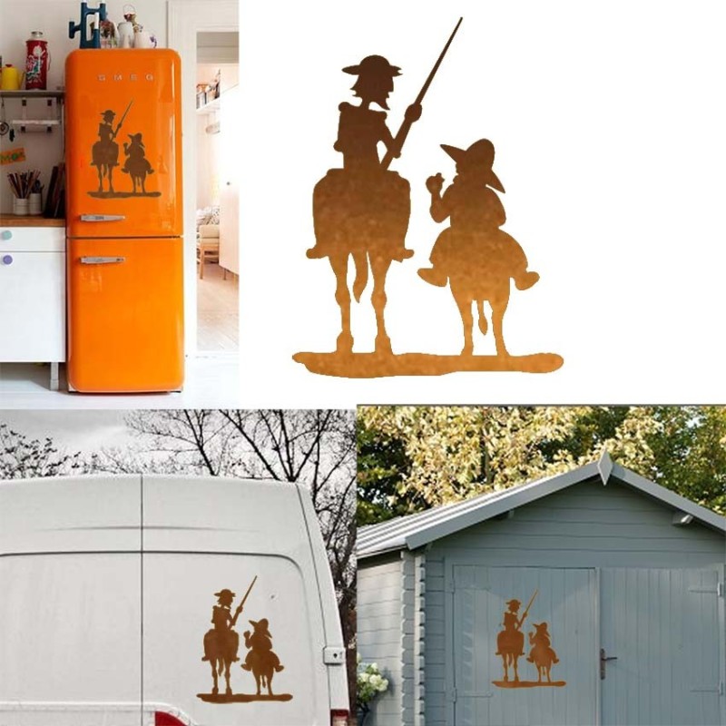 Quijote y Sancho versión XL, pegatina de vinilo