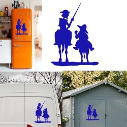 Quijote y Sancho versión XL, pegatina de vinilo