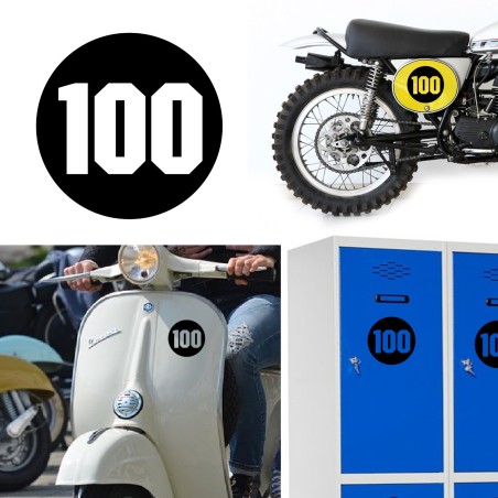 Numero 100, pegatina de vinilo versión via