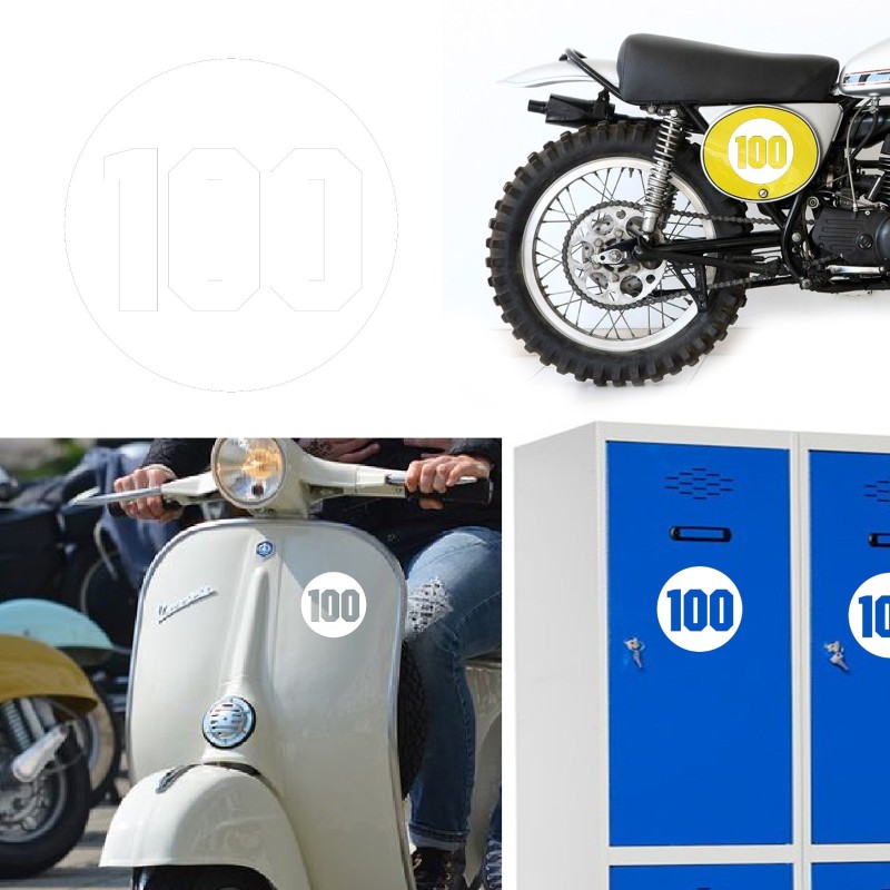 Numero 100, pegatina de vinilo versión via