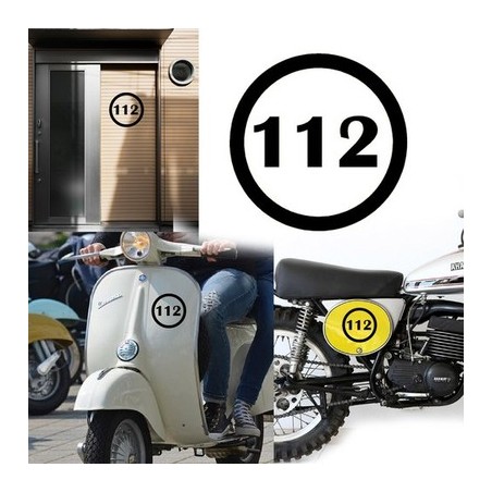 Numero 112 v1, pegatina de vinilo