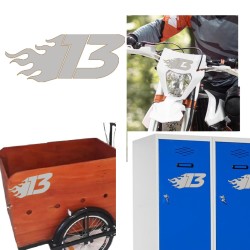 Numero 13 racing fire, pegatina de vinilo